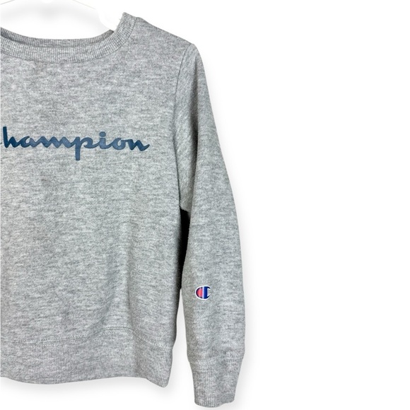 Champion Heather Gray Crew Neck Sweater with Logo - Picture 2 of 3